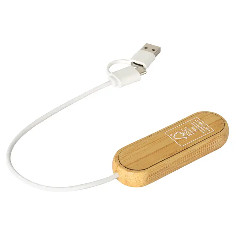 Bamboo Dual Port USB and Type-C Hub #6